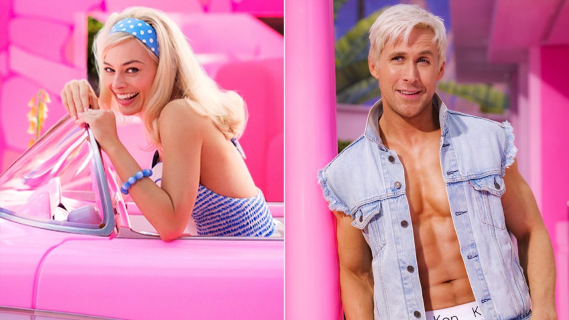 Margot Robbie și Ryan Gosling pe platoul de filmare al Barbie