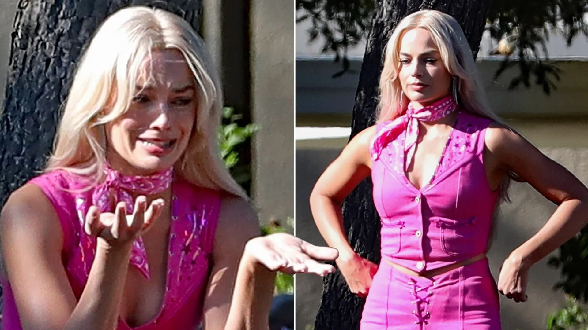 Margot Robbie pe platoul de filmare Barbie