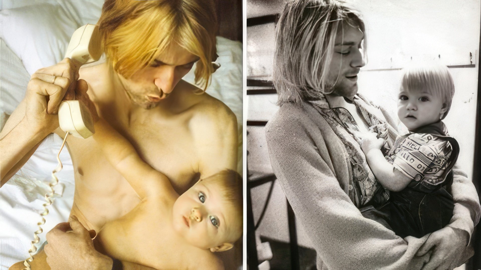Kurt Cobain cu fiica sa