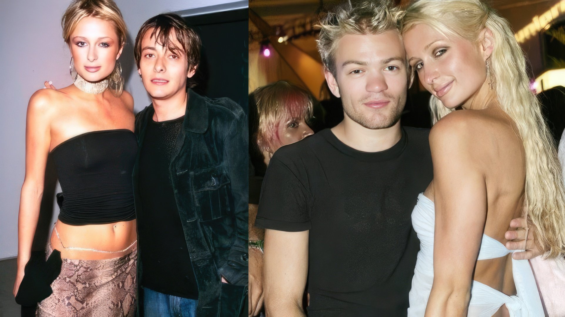 Paris Hilton cu Edward Furlong (stânga) și Derek Whibley (dreapta)