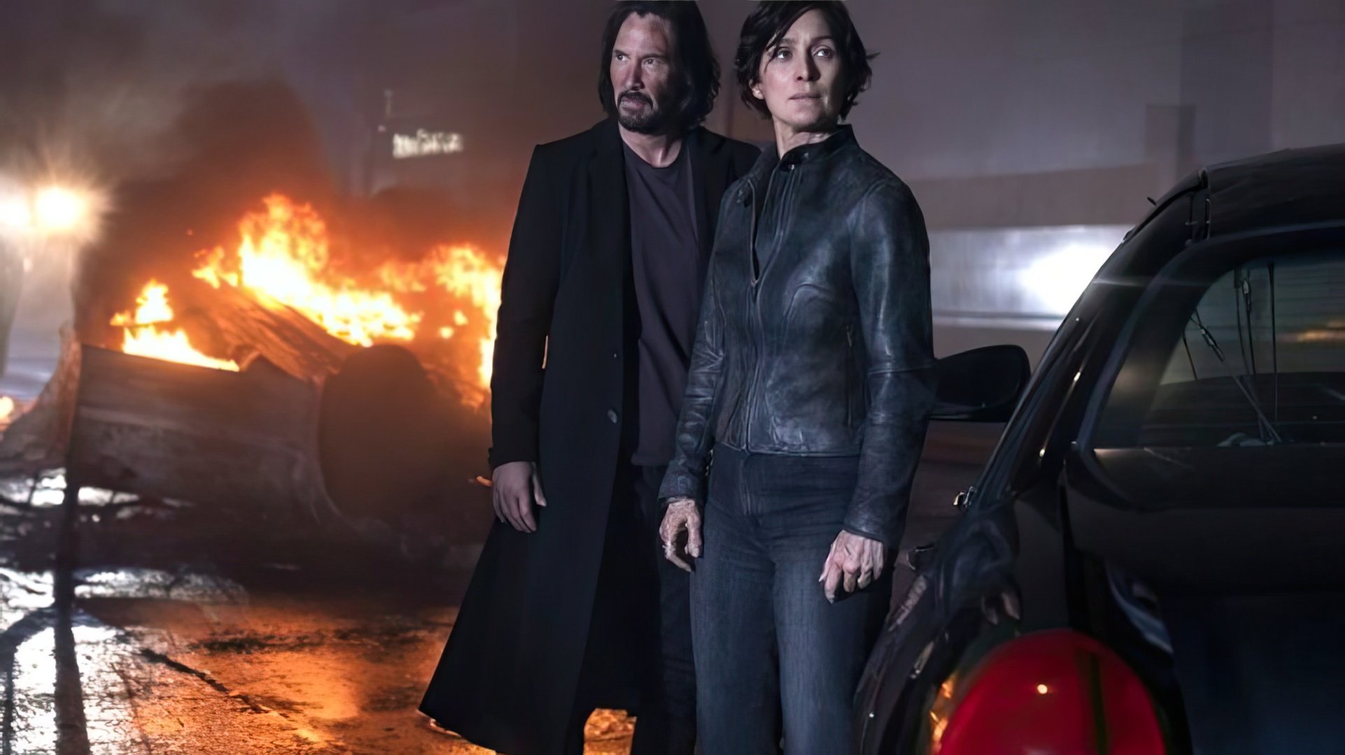 Keanu Reeves și Carrie-Anne Moss pe platourile de filmare ale The Matrix 4