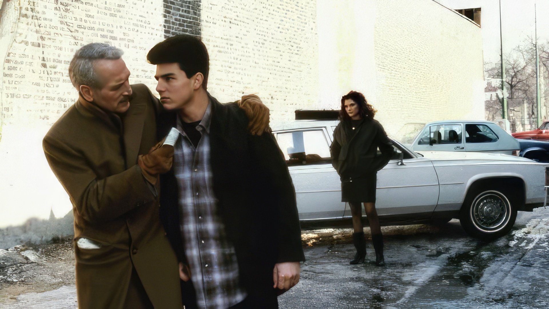 Tom Cruise și Paul Newman pe platoul filmului The Color of Money