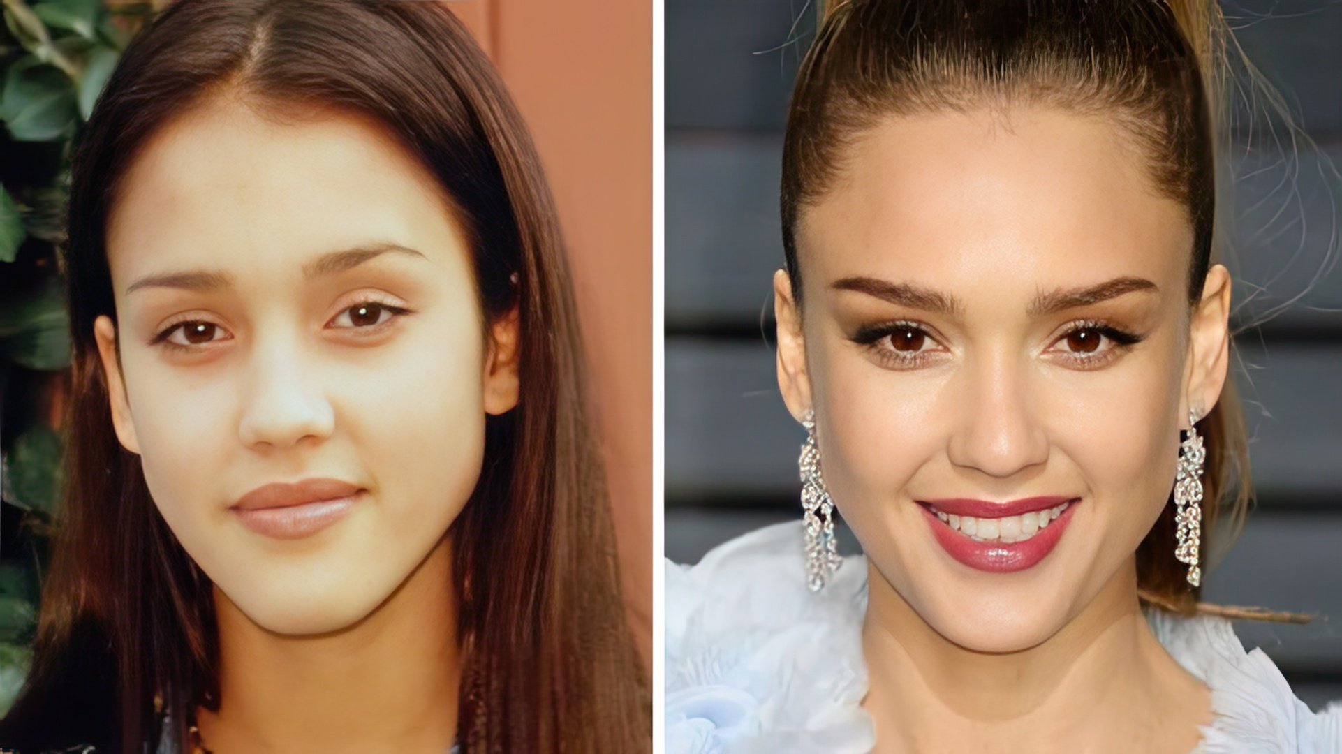Jessica Alba în tinerețe și acum