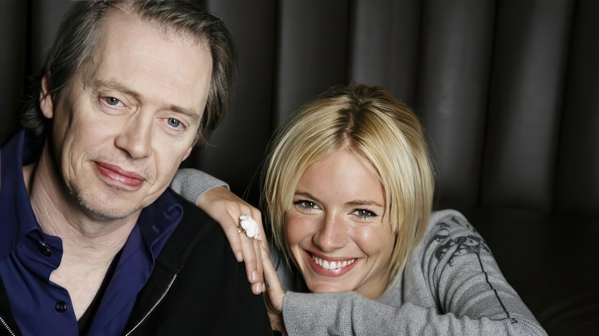 Sienna Miller și Steve Buscemi pe platoul de filmare al 'Interview'