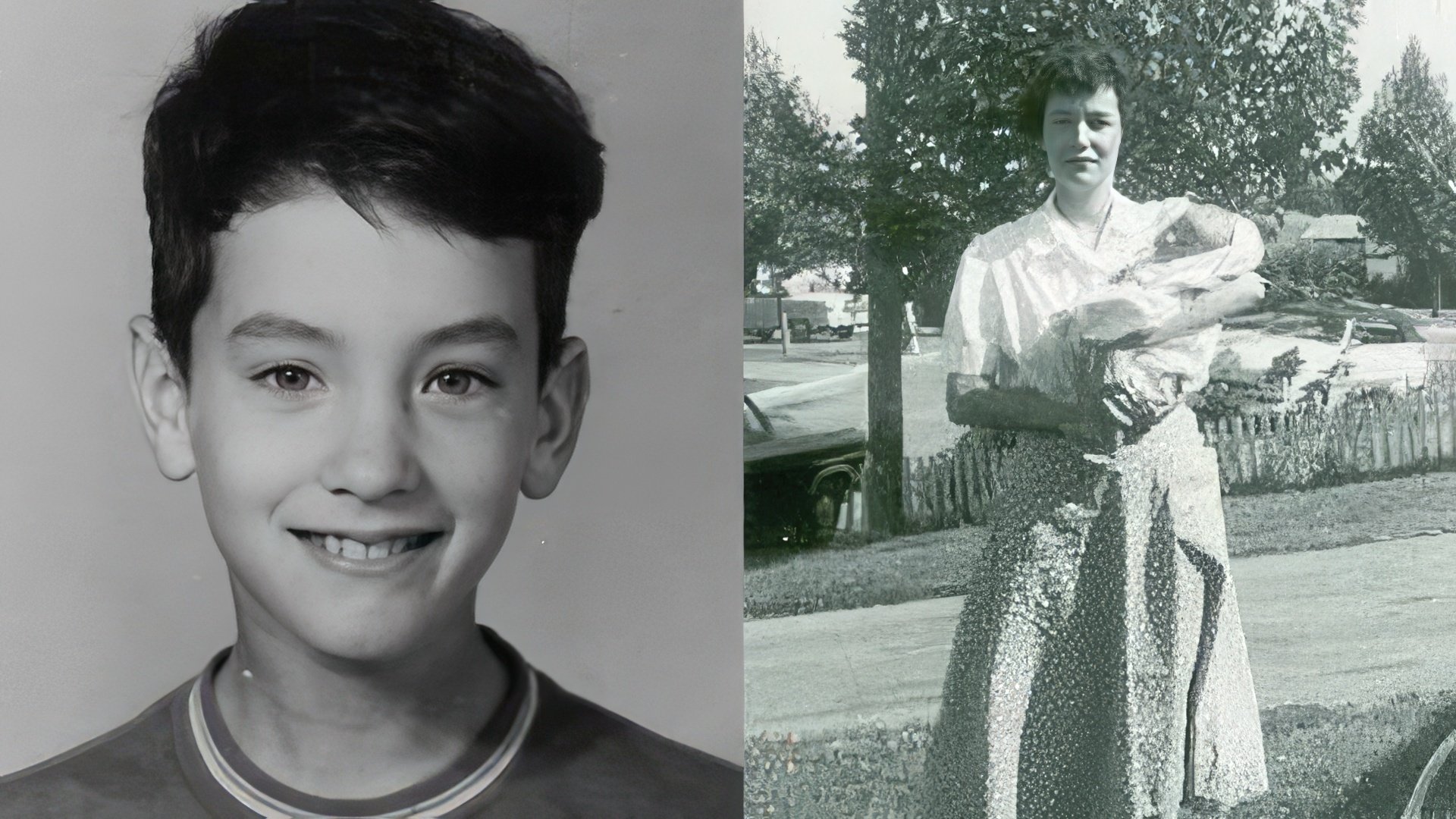 Tom Hanks copil (în imagine în dreapta, alături de mama sa)