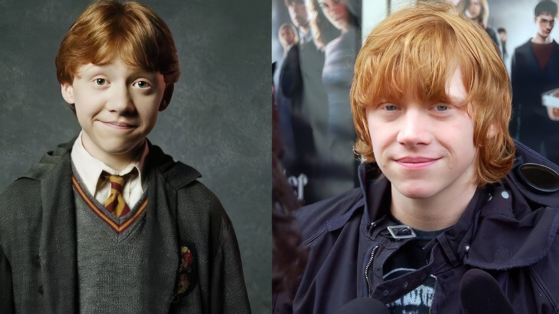 Rupert Grint în primele și ultimele părți din 'Harry Potter'