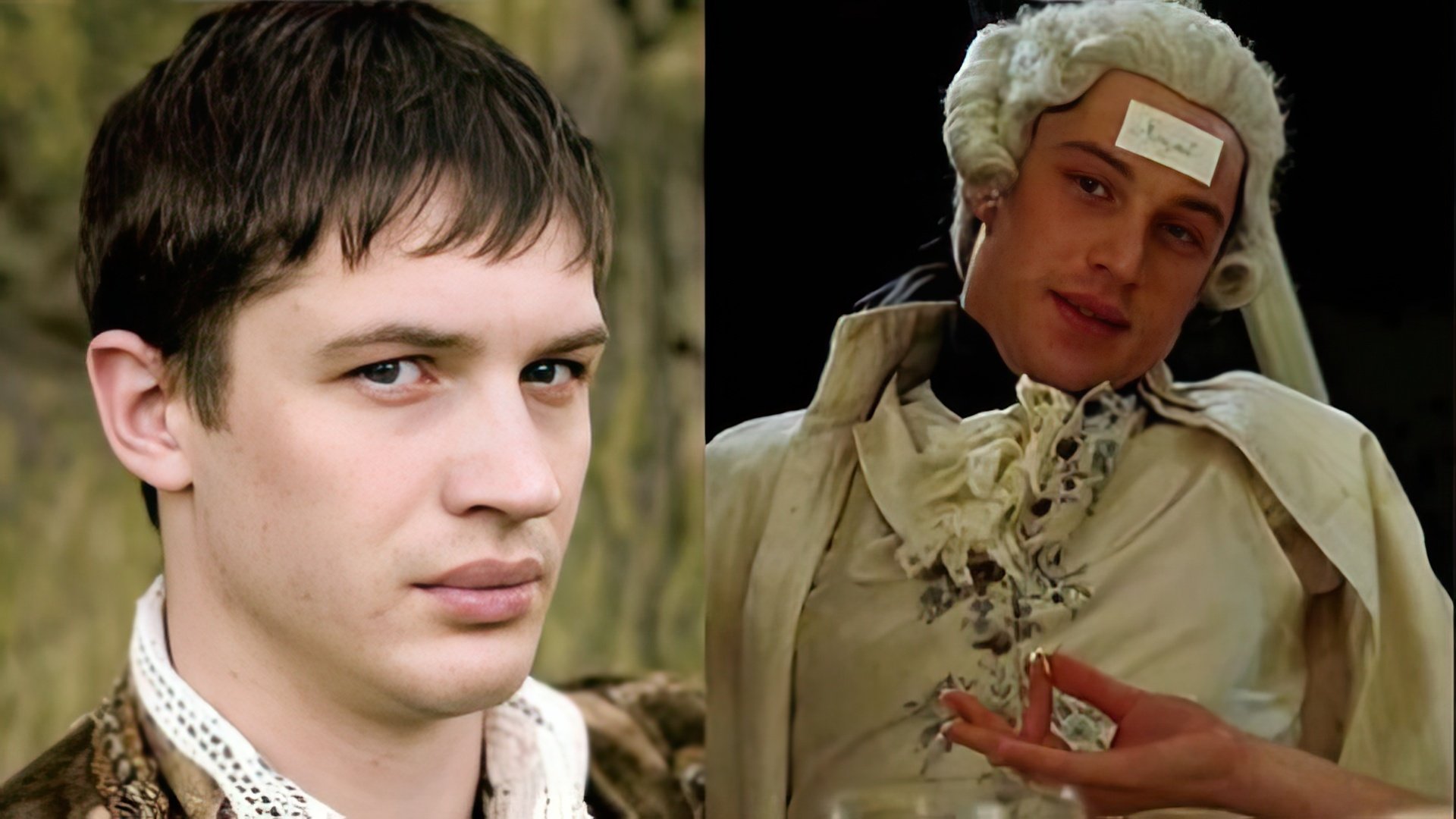 Tom Hardy în "The Virgin Queen" (stânga) și "Marie Antoinette"