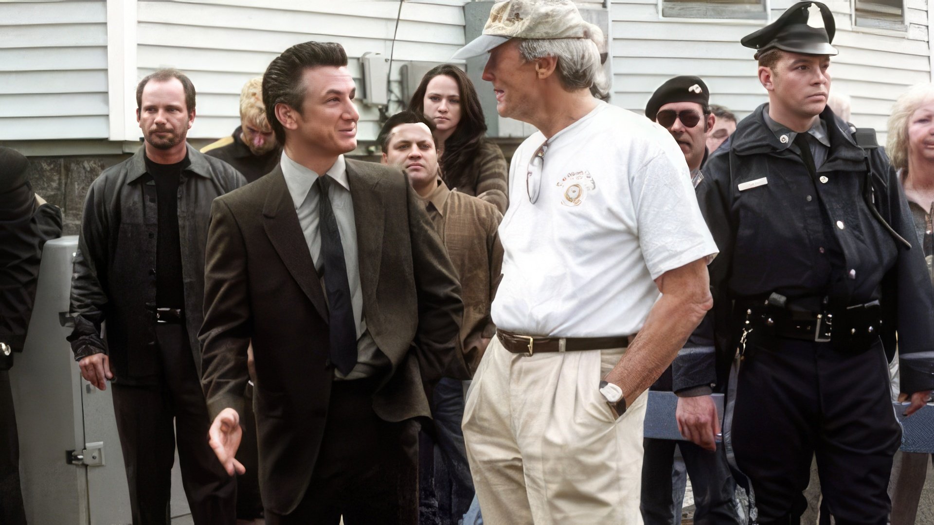 Clint Eastwood și Sean Penn pe platourile de filmare ale thrillerului Mystic River
