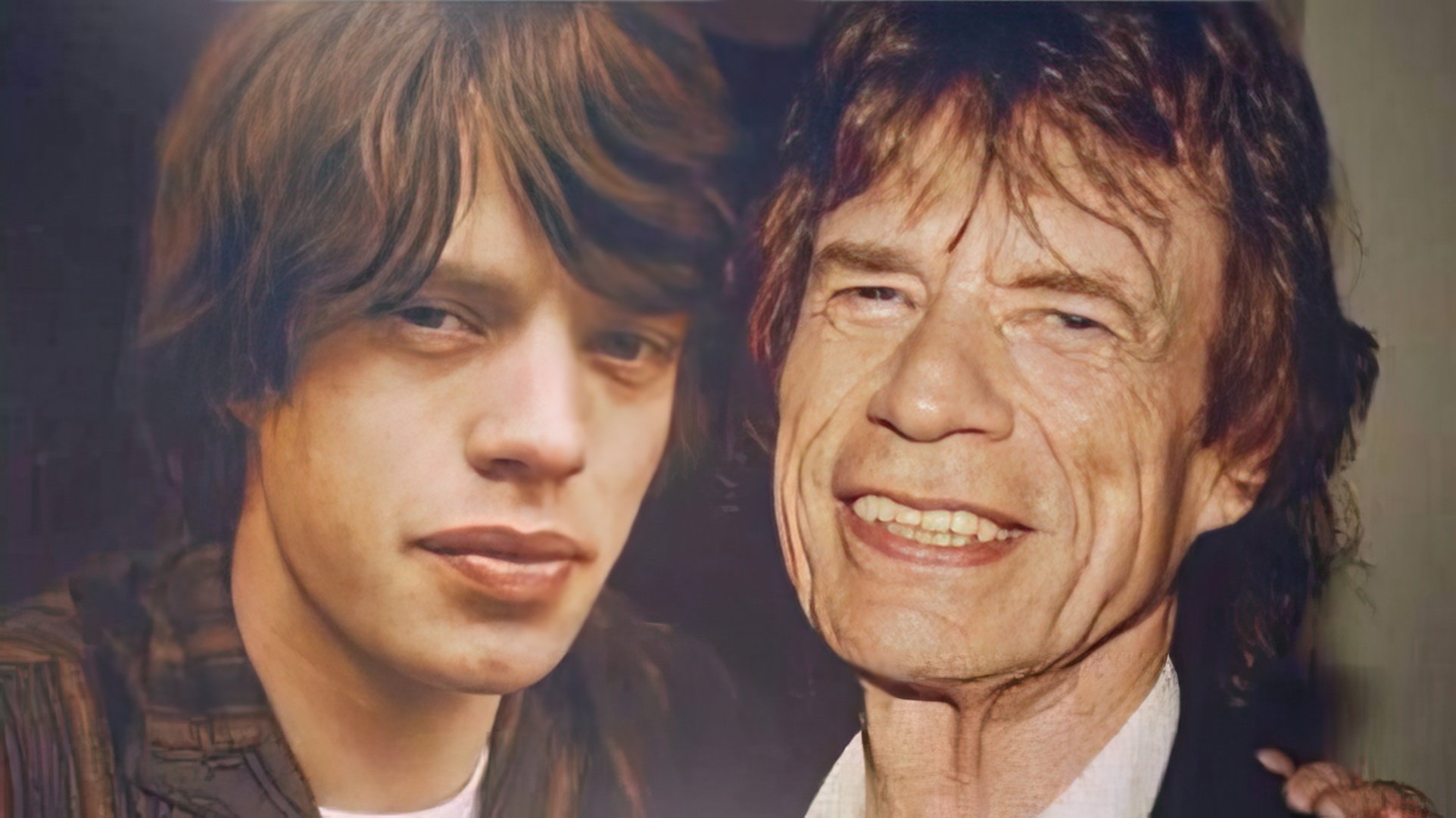 Mick Jagger în tinerețe și acum