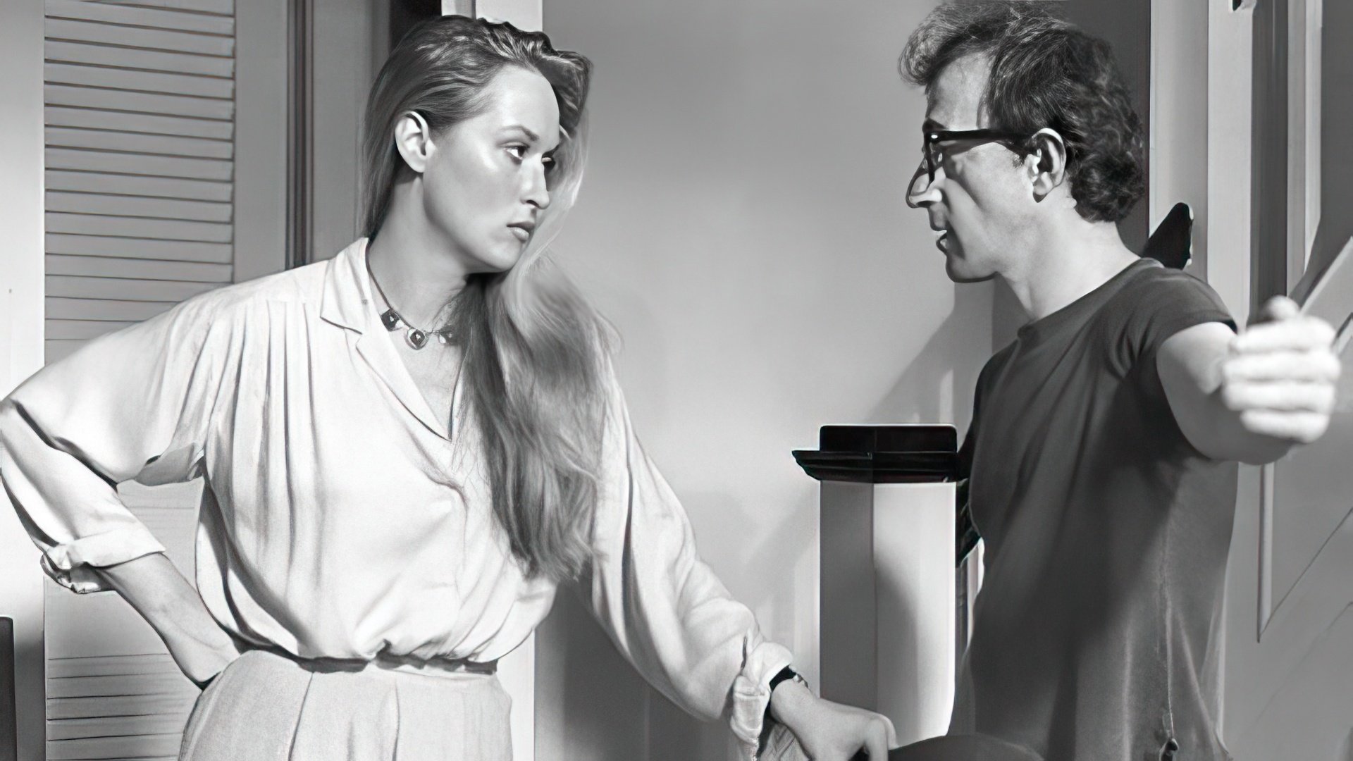 Meryl Streep și Woody Allen pe platoul Manhattan