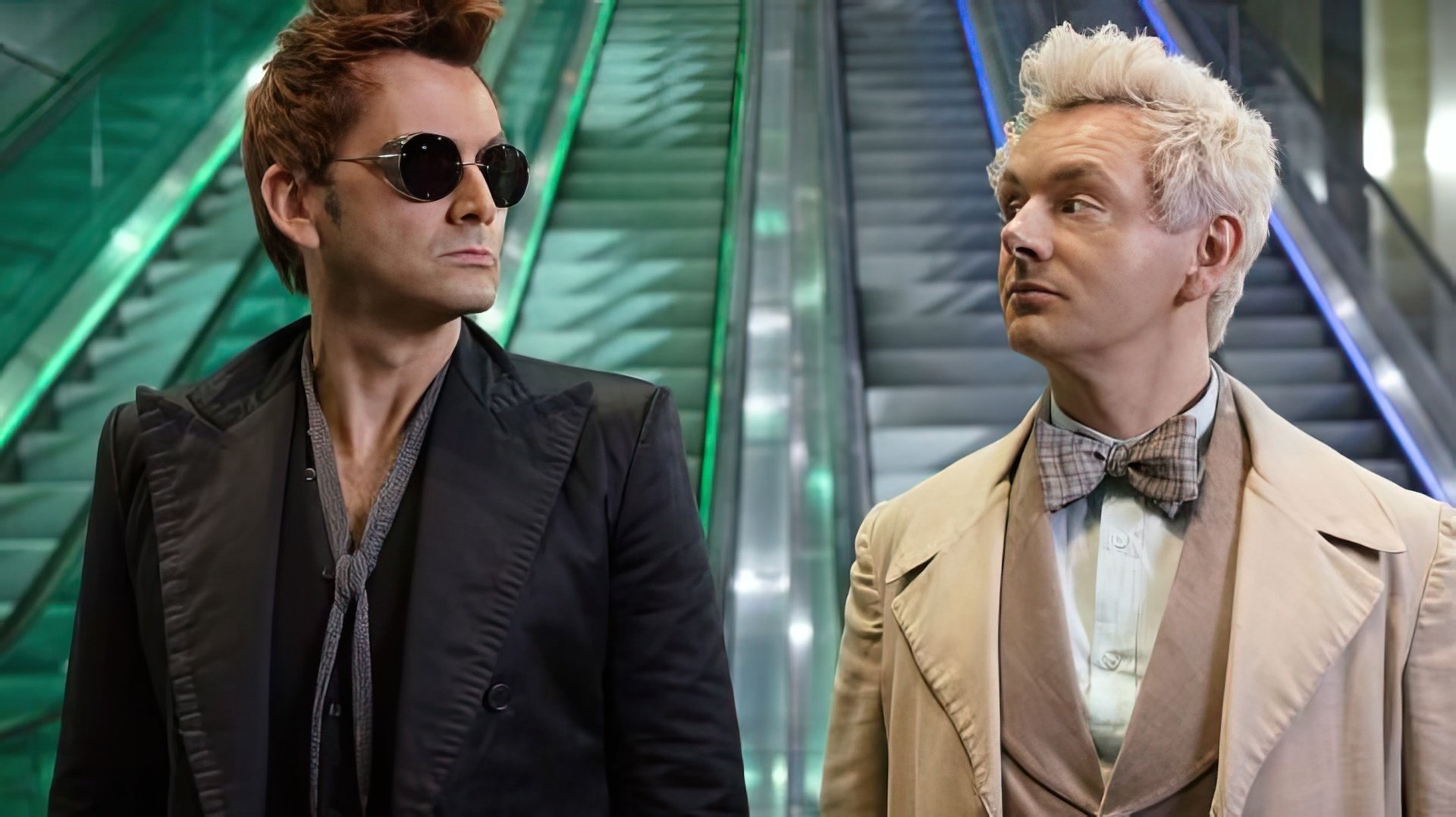 David Tennant și Michael Sheen în serialul 'Good Omens'