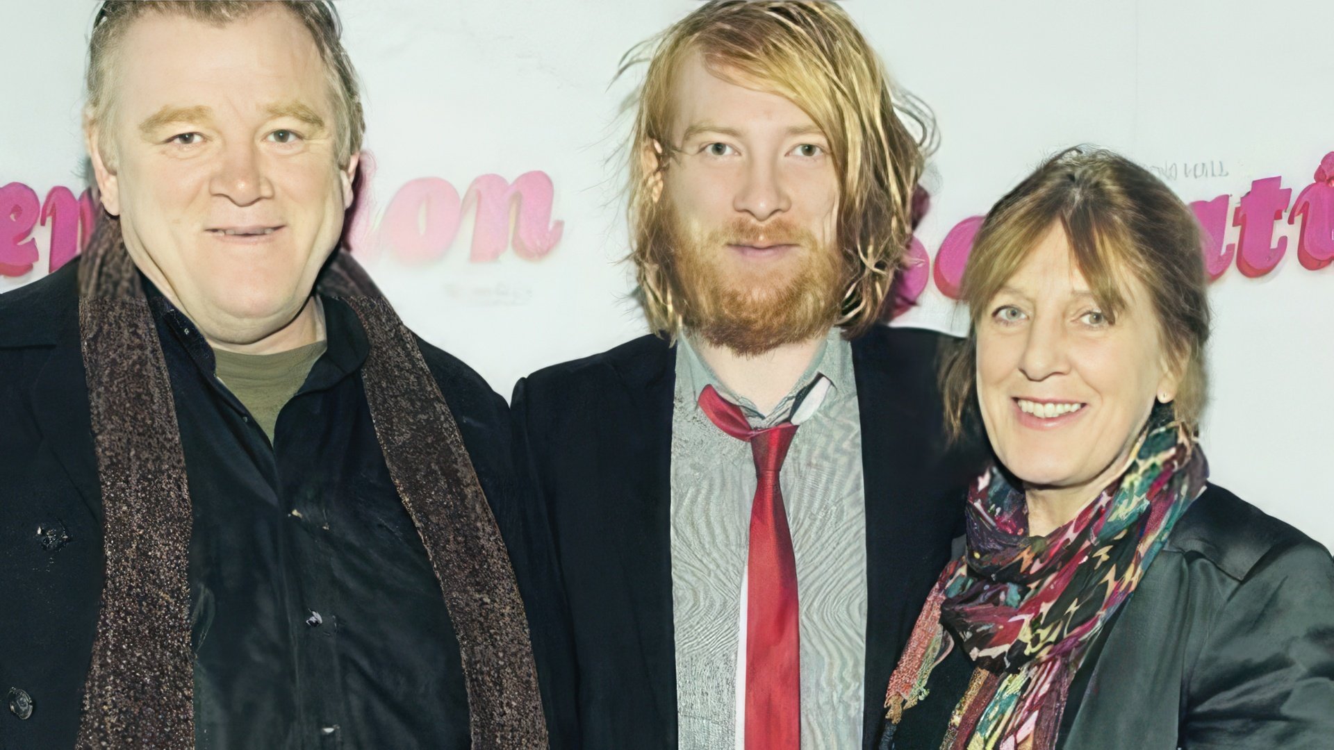 Donal Gleeson cu mama și tatăl său