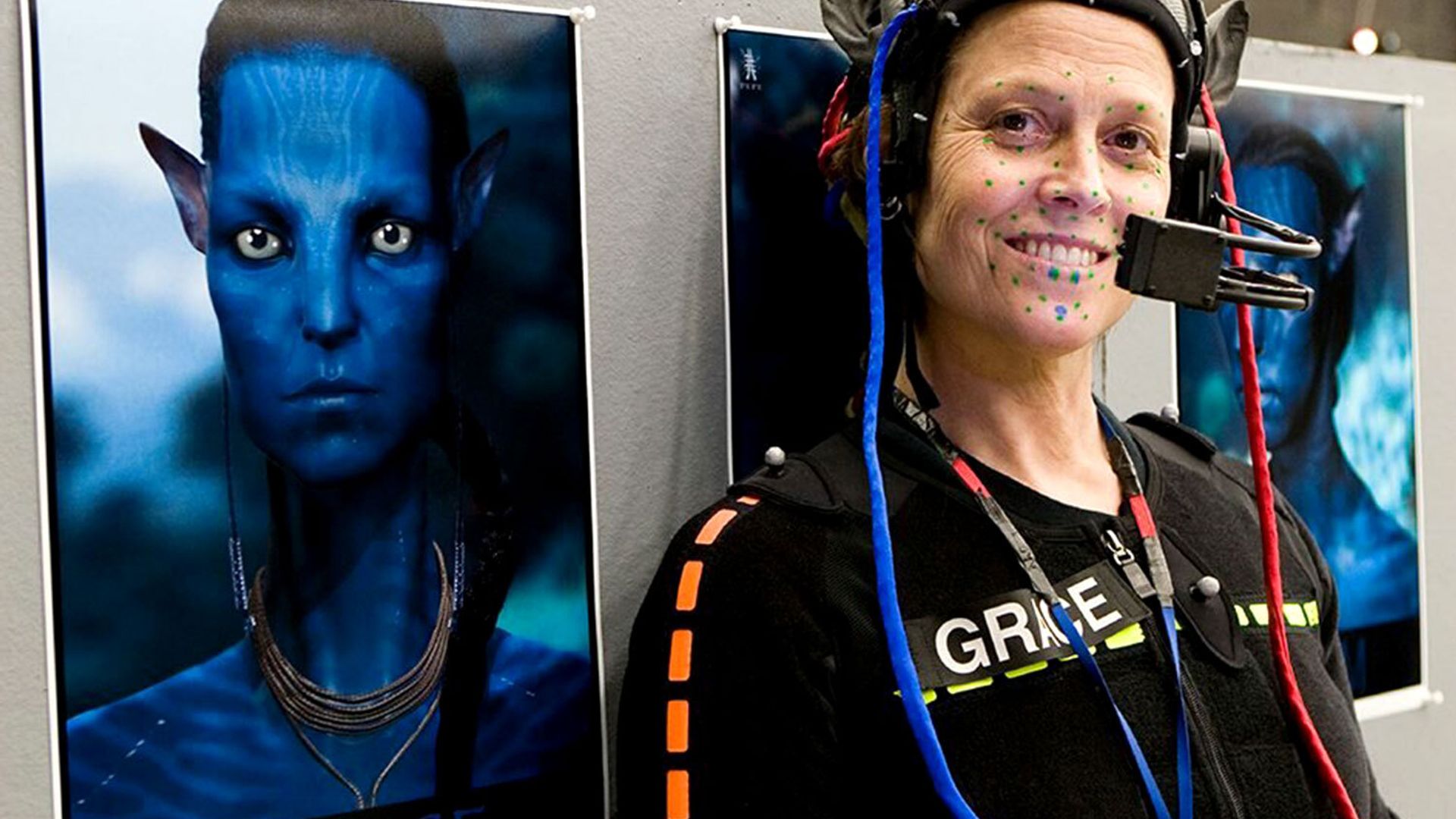 Sigourney Weaver pe platoul de filmare al 'Avatar'