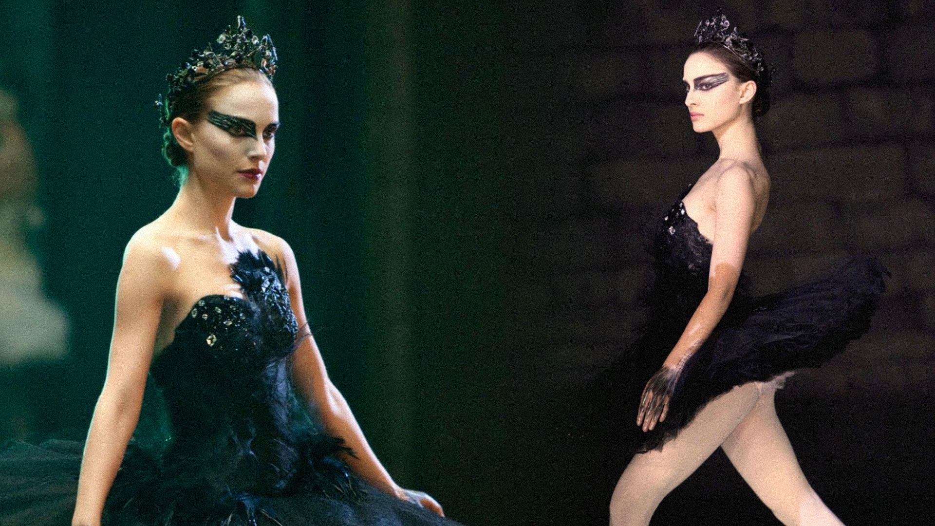 Actrița Natalie Portman într-un costum de balerină negru