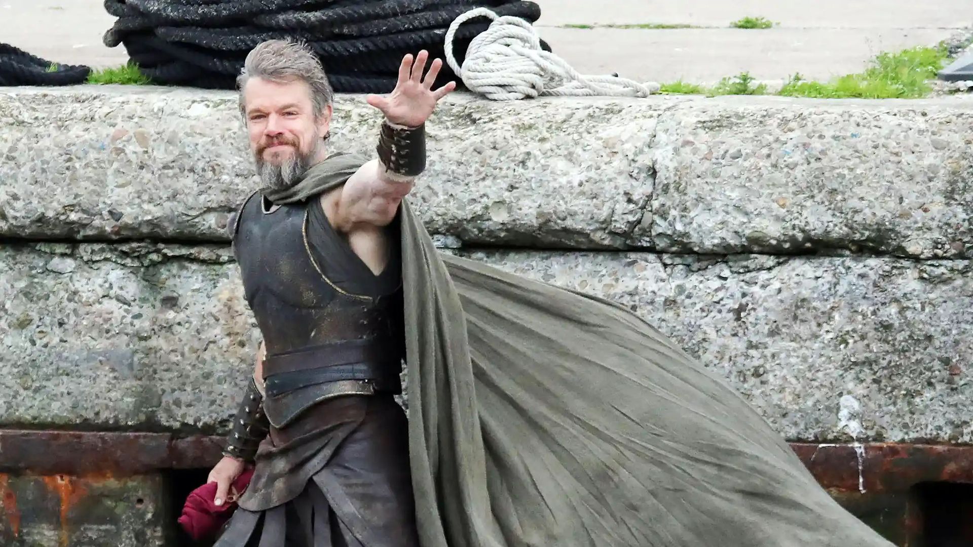 Actorul Matt Damon în rolul lui Odysseus