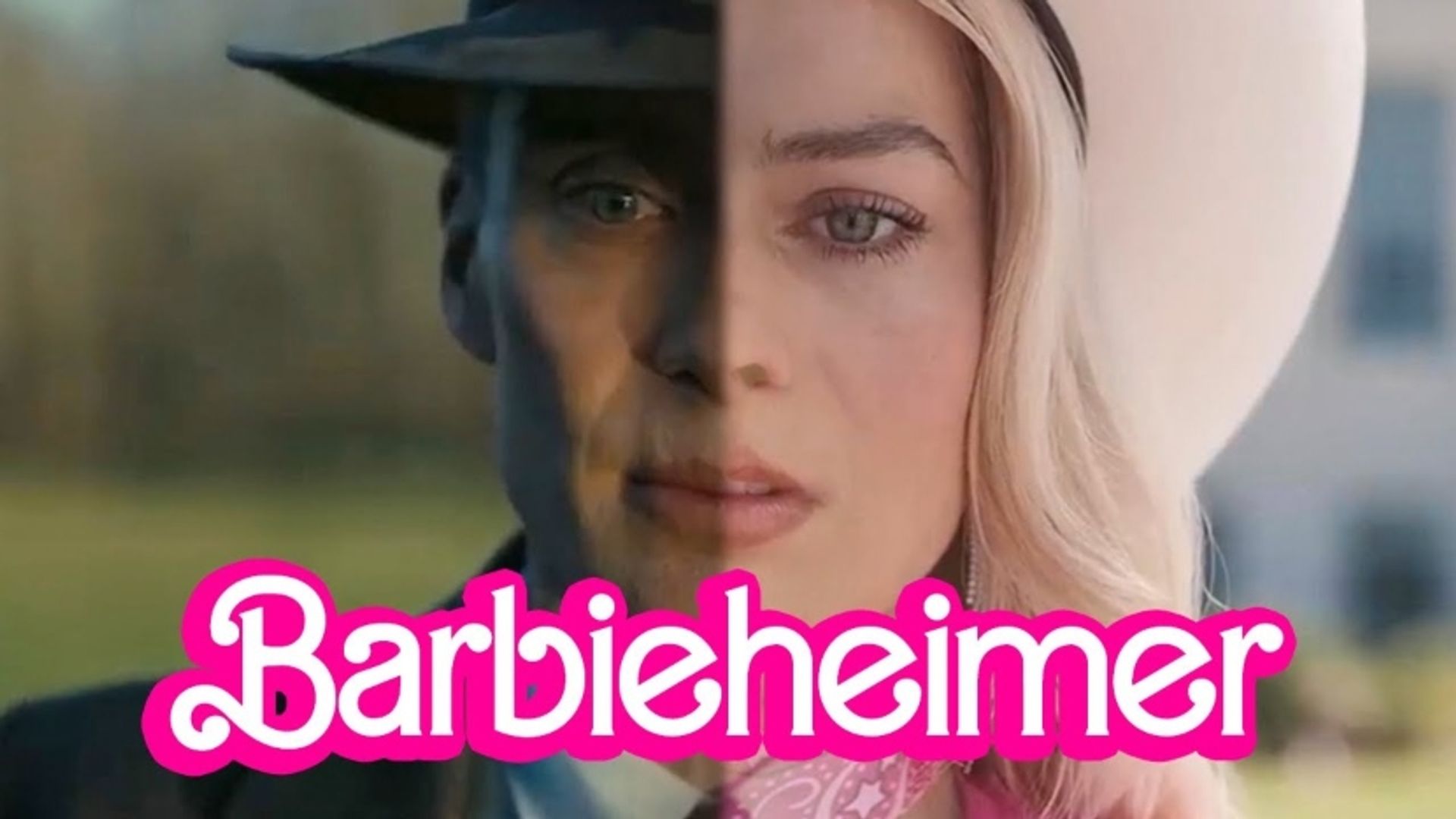 Un colaj cu fotografii cu Margot Robbie din filmul Barbie și Cillian Murphy din Oppenheimer