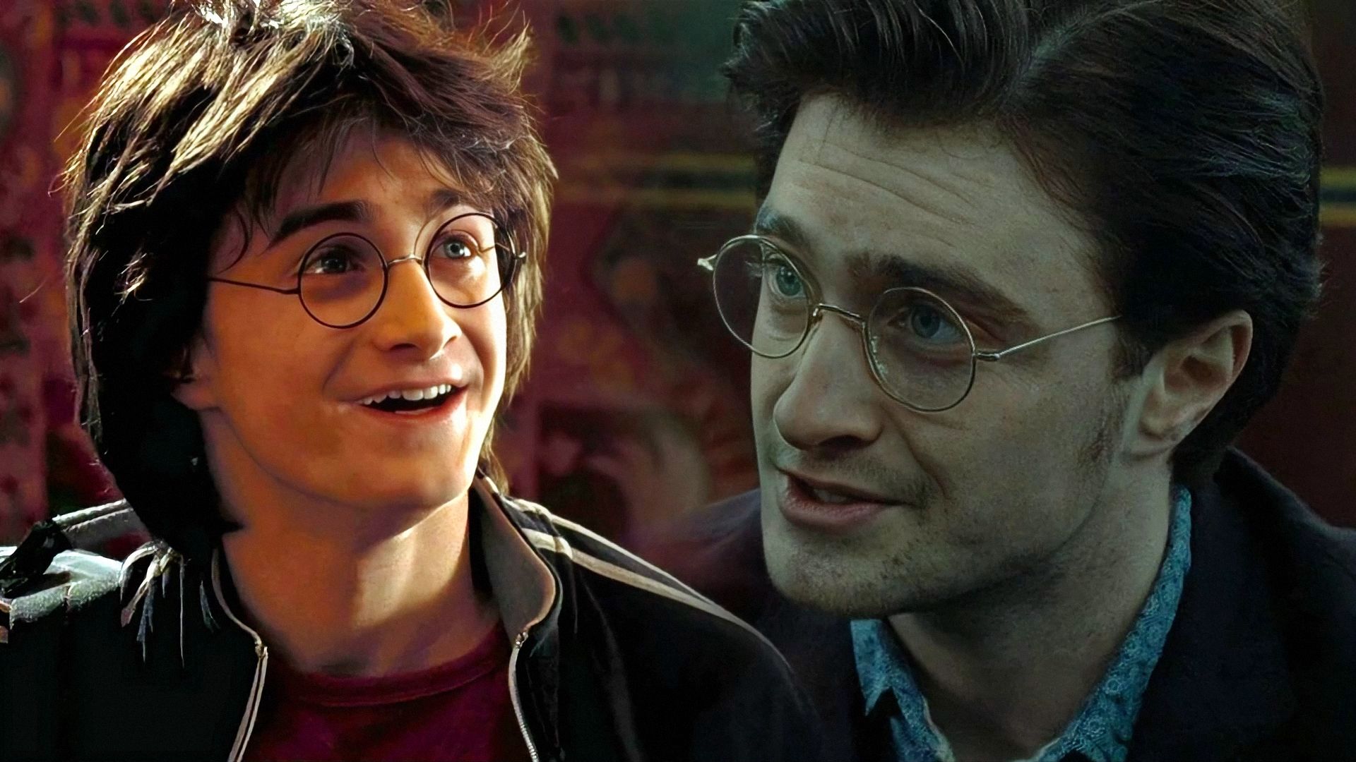 Actorul Daniel Radcliffe într-o jachetă neagră și cu ochelari zâmbind