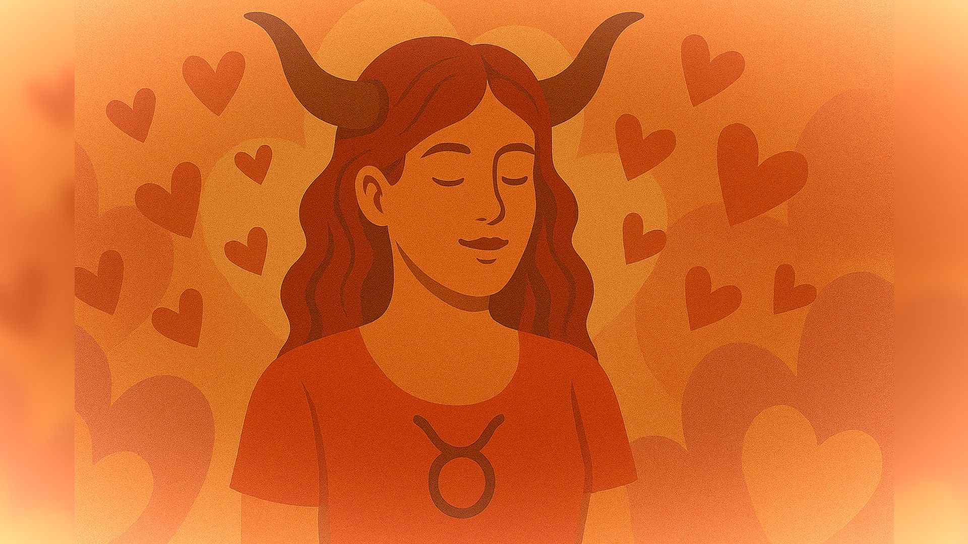Femeie taur, atmosferă romantică, paletă portocalie