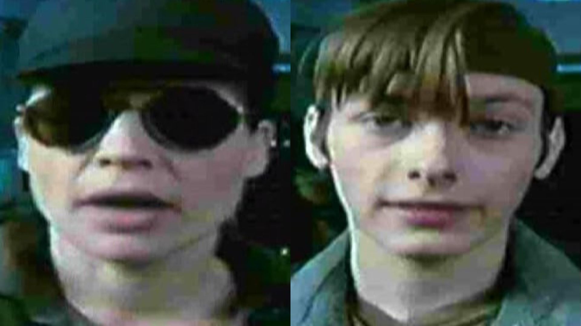 Actrița Linda Hamilton cu ochelari rotunzi și șapcă, actorul Edward Furlong cu bandană